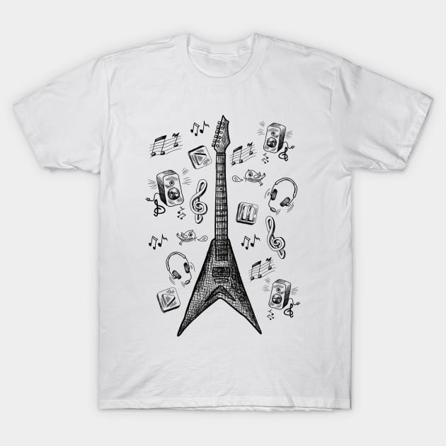 Guitar, Music and Fun T-Shirt by The 4th Republic